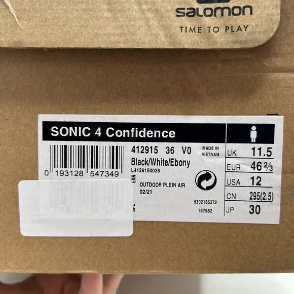 Salomon Sonic 4 Confidence Running Sneaker Black/White/Ebony  display picture 3
